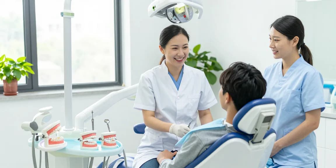 Visit a dentist in a bright, modern clinic for a comfortable experience.