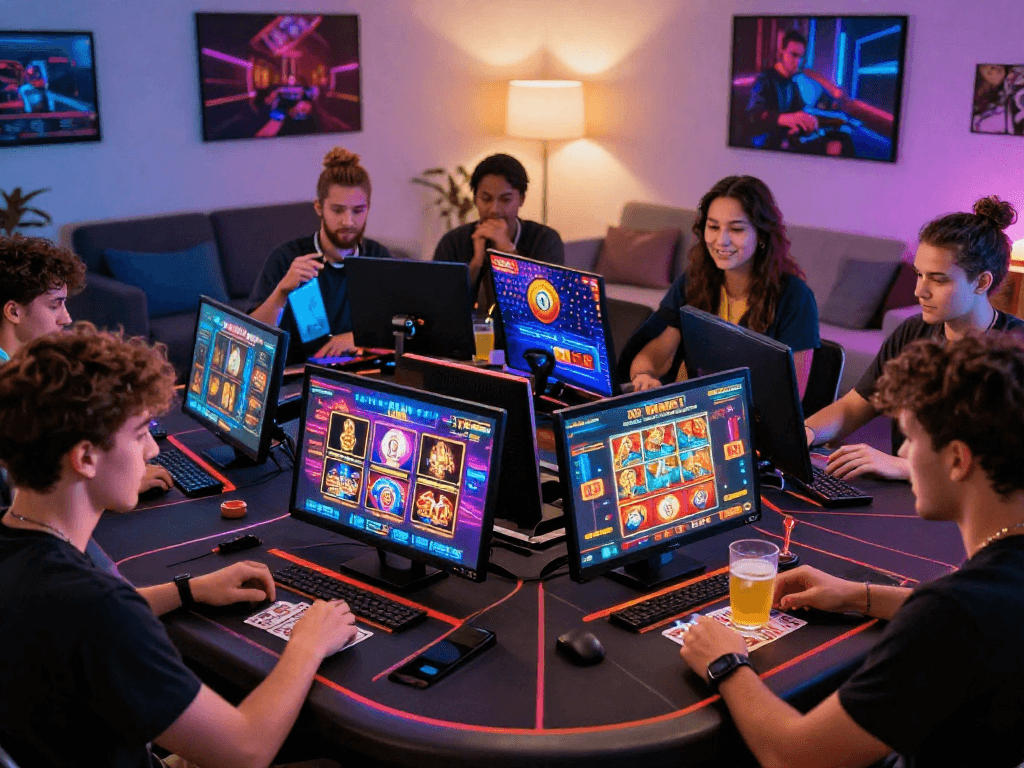 Exciting gaming experience at european online casinos uk featuring diverse players enjoying a virtual casino night.