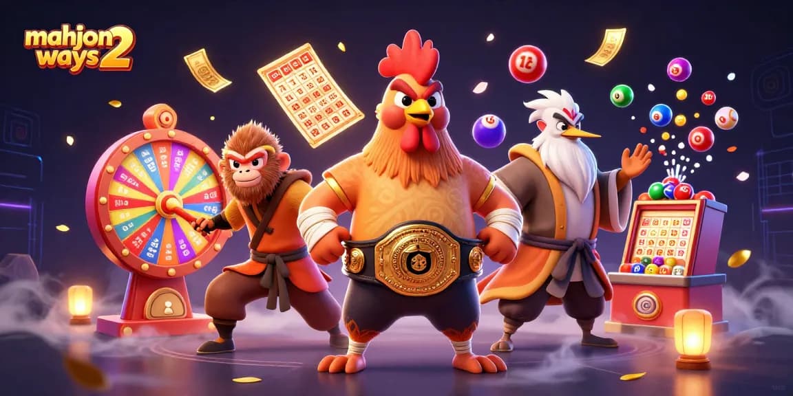 Experience the excitement of mahjong ways 2 with vibrant characters and dynamic casino elements in this immersive illustration.