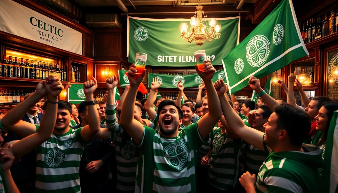 Feiernde Fans von csc hamburg in einem einladenden Pub mit fröhlicher Atmosphäre.