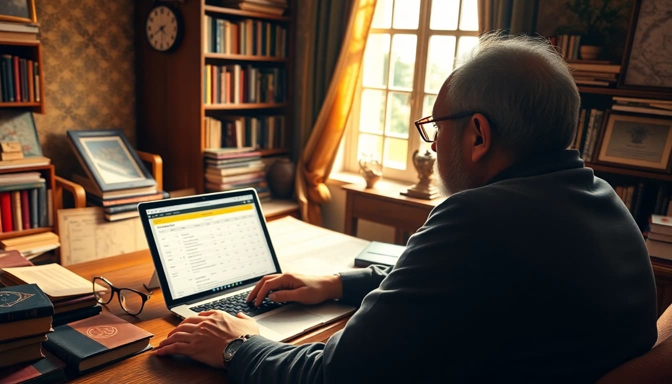 Astrologer focused on IPL today match prediction astrology in a cozy study setting.