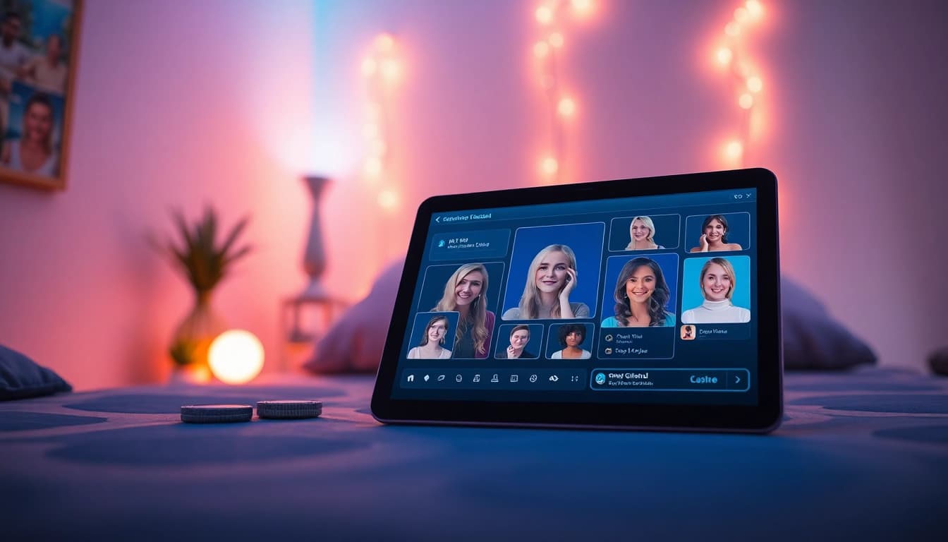 Engaging visual of nsfw ai chat interface showcasing diverse AI characters in a futuristic setting.