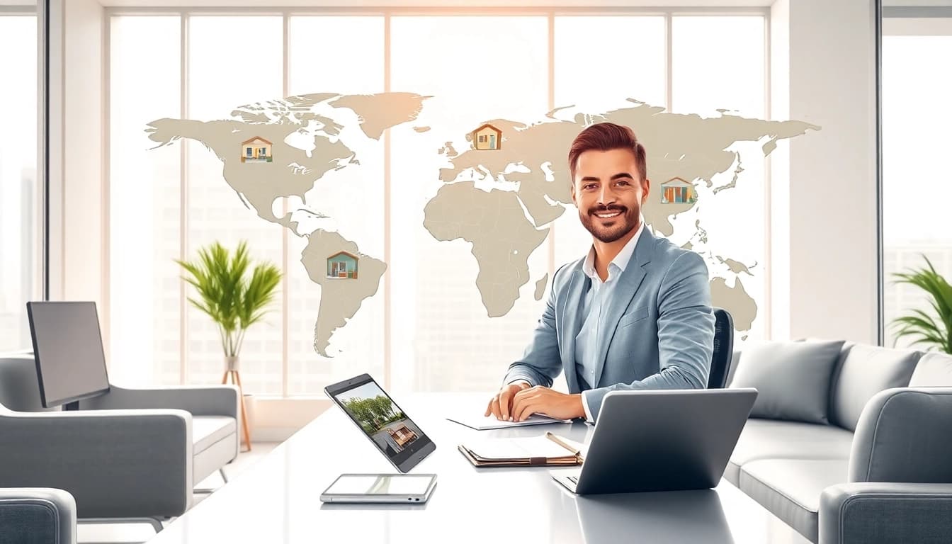 Explore real estate international options with a professional agent highlighting global opportunities.