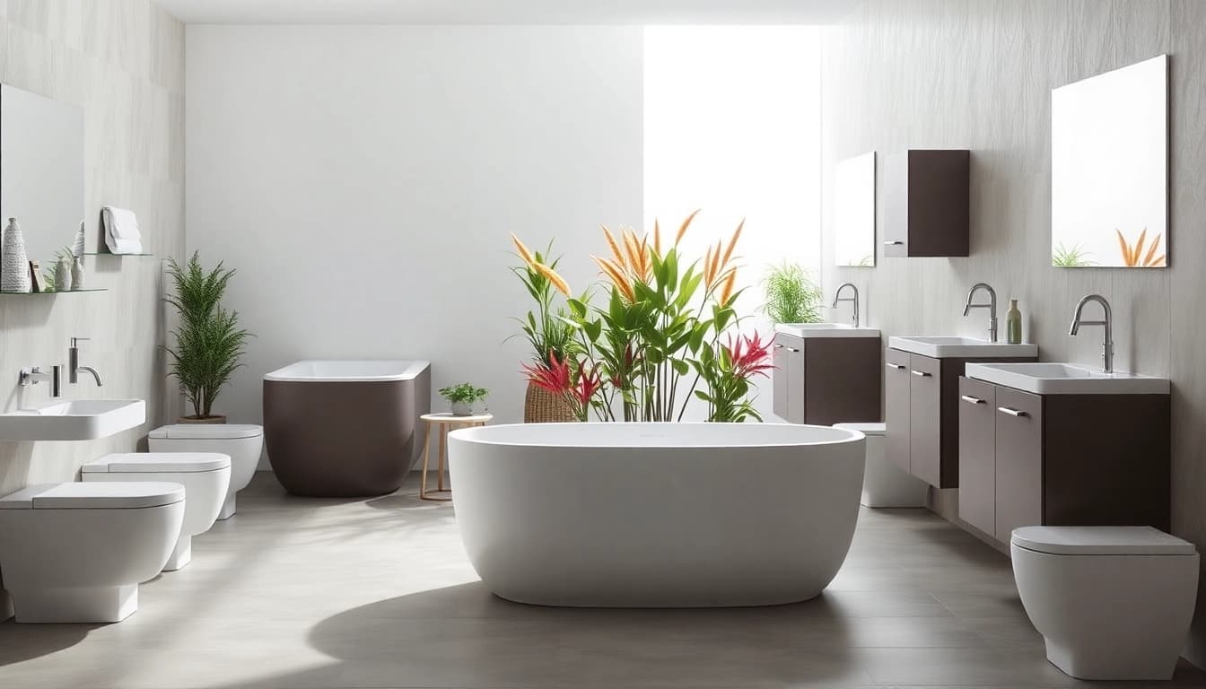 Scopri i sanitari eleganti e moderni in un bagno minimalista ben progettato.