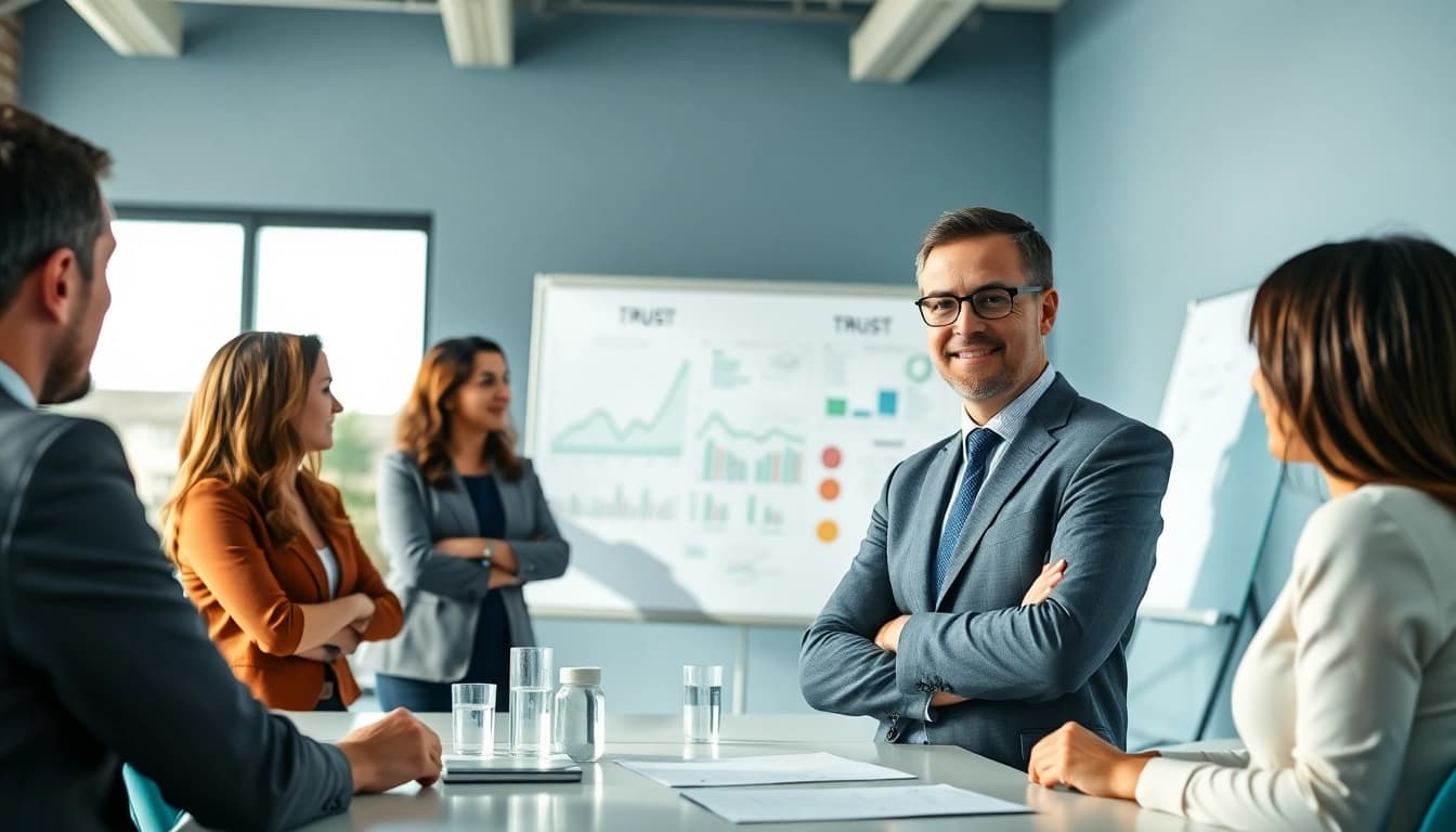 Engaging scene of a business coaching session in Los Angeles, highlighting professional collaboration.