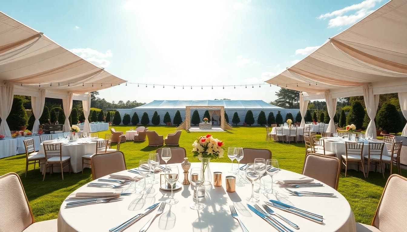 Arrange stunning corporate event rentals with elegant tents and tables for an unforgettable experience.