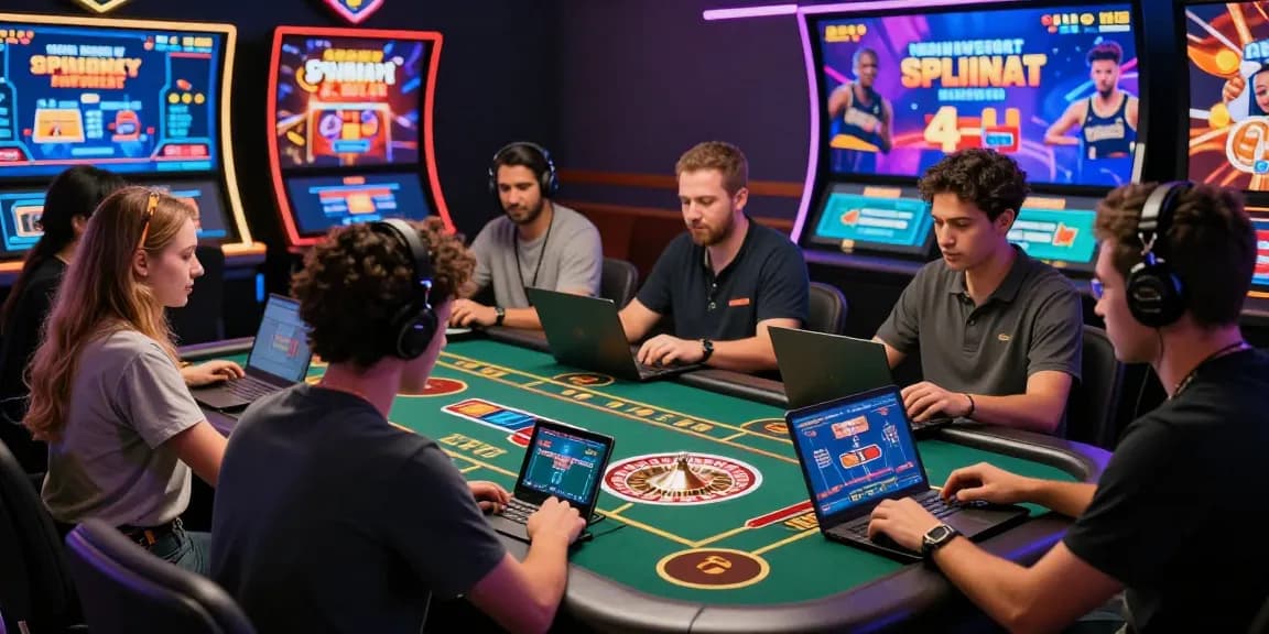 Experience the best non UK casinos with diverse players enjoying live roulette in a vibrant digital environment.