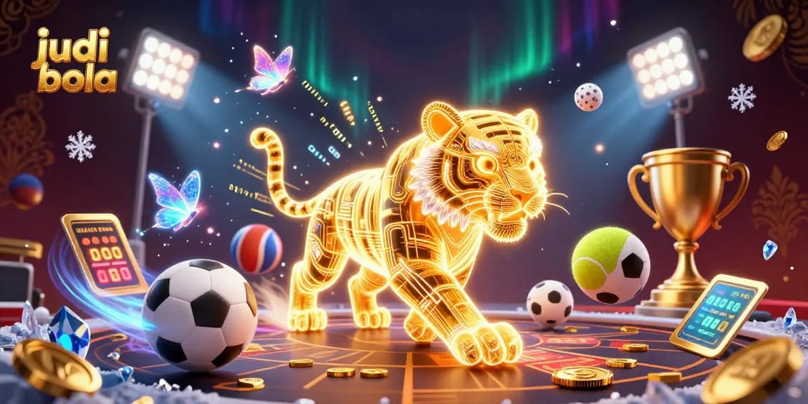 Experience thrilling judi bola action in an ultra-detailed digital sports betting scene bursting with excitement.