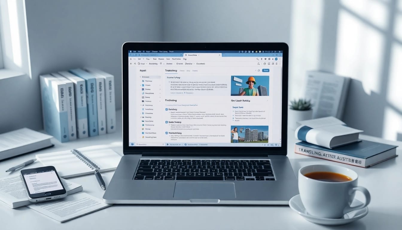Dynamic translation workspace with 有道翻译 interface, showcasing modern language tools.