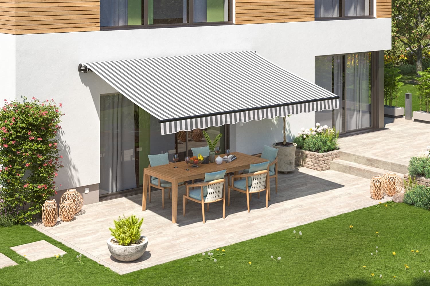 Markise 5m elektrisch Design und Farbe bei ADA-Wintergarten