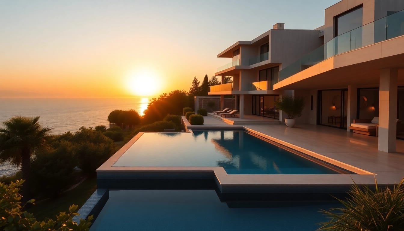 Showcasing property for sale in Alanya, a luxury villa with a scenic sea view and terrace.