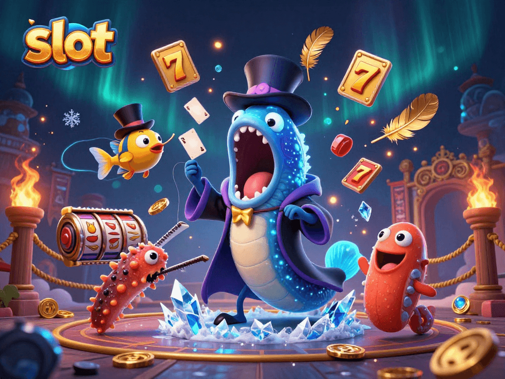 Engage in thrilling slot adventures with a magical underwater scene featuring a gulper eel and a dazzling anglerfish.