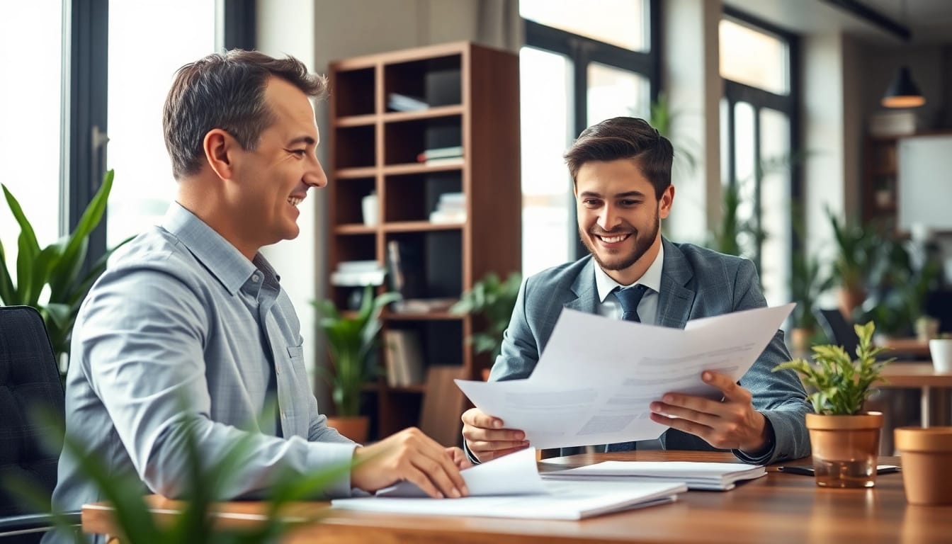 Überstunden auszahlen lassen in einem professionellen Büro mit einem Berater und Klienten.