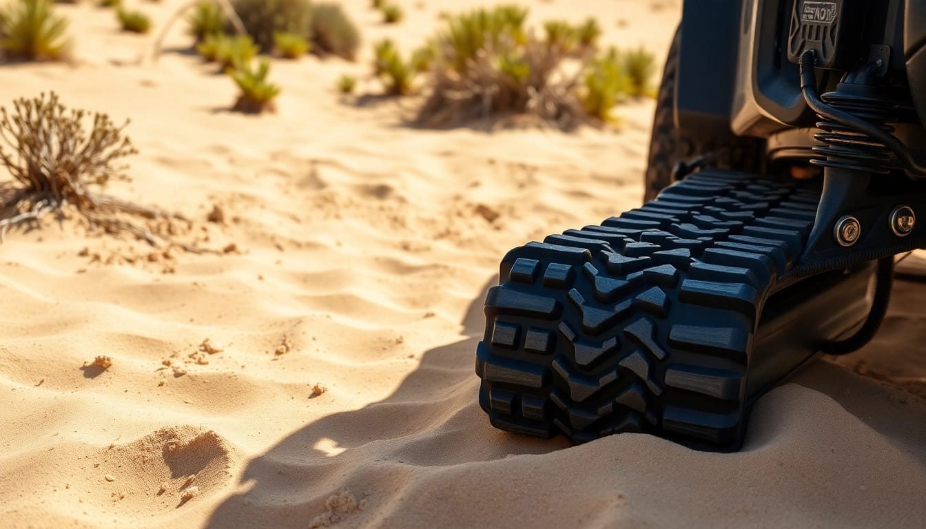 Recovery Tracks displayed in a rugged setting, ready for off-road use.
