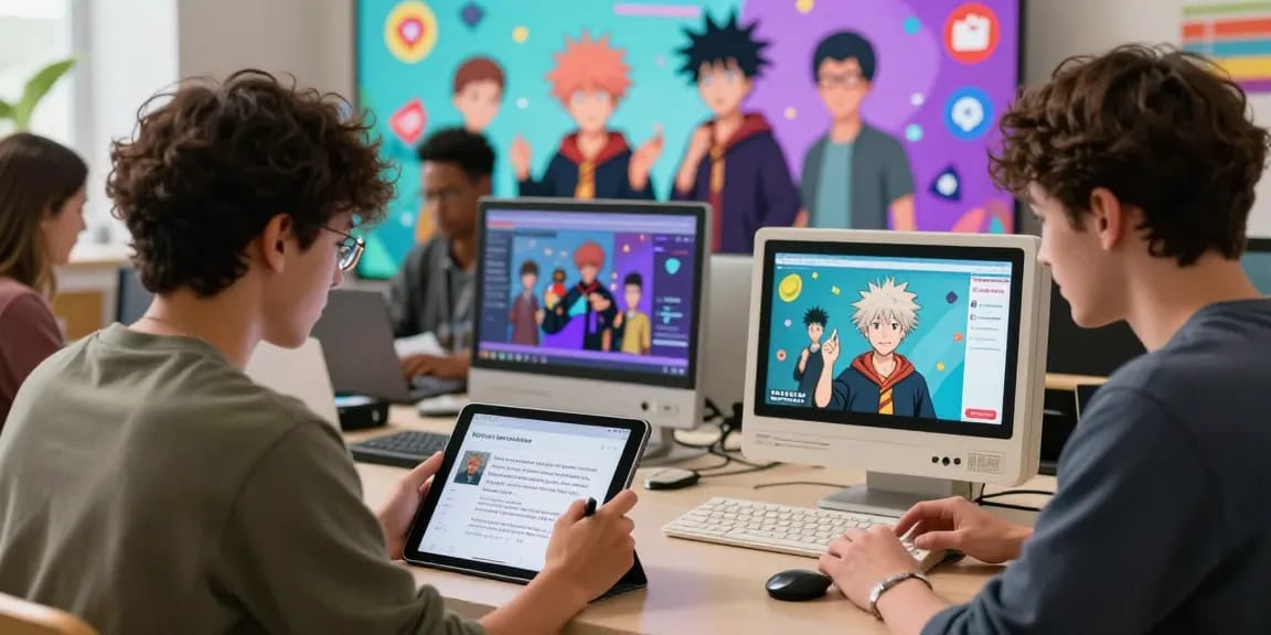 Players exploring status ai game, creating personas and interacting with AI characters in a vibrant digital environment.