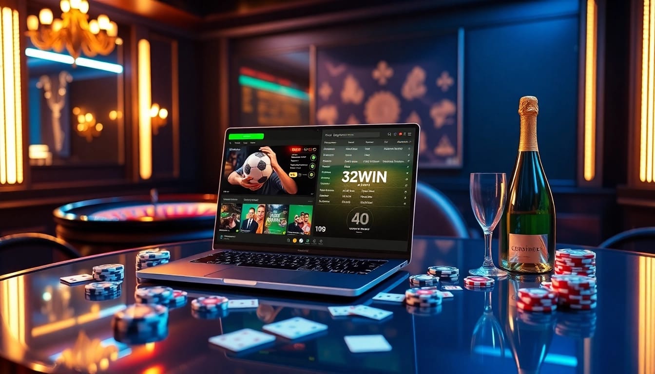 Experience the thrill of betting on https://32win.football/ with a luxurious online gambling setup showcasing virtual sports.
