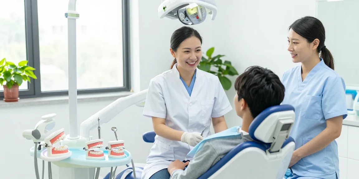 Visit a dentist in a bright, modern clinic for a comfortable experience.