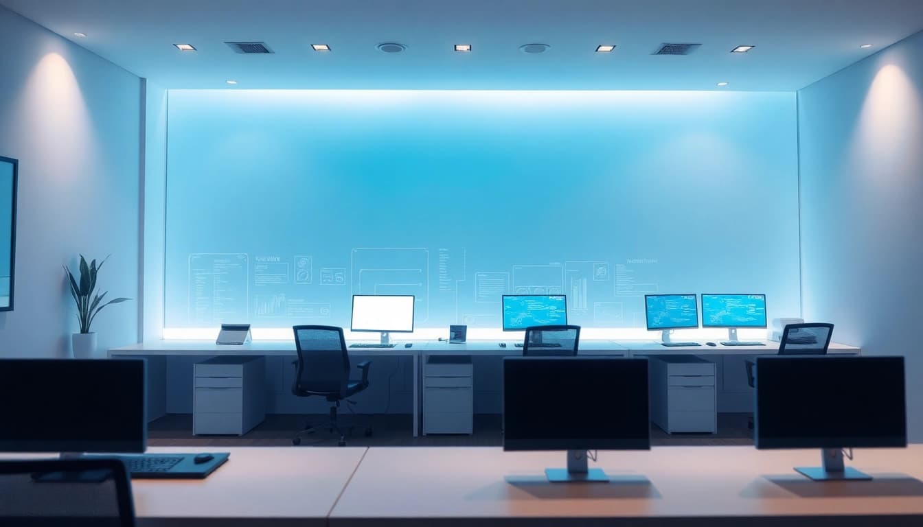 Optimización de VMware Private Cloud para empresas, mostrando servidores y datos en un entorno tecnológico avanzado.