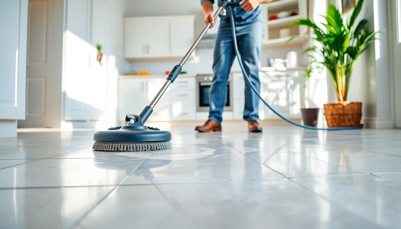 Find expert tile cleaners near me delivering sparkling results in a modern kitchen.