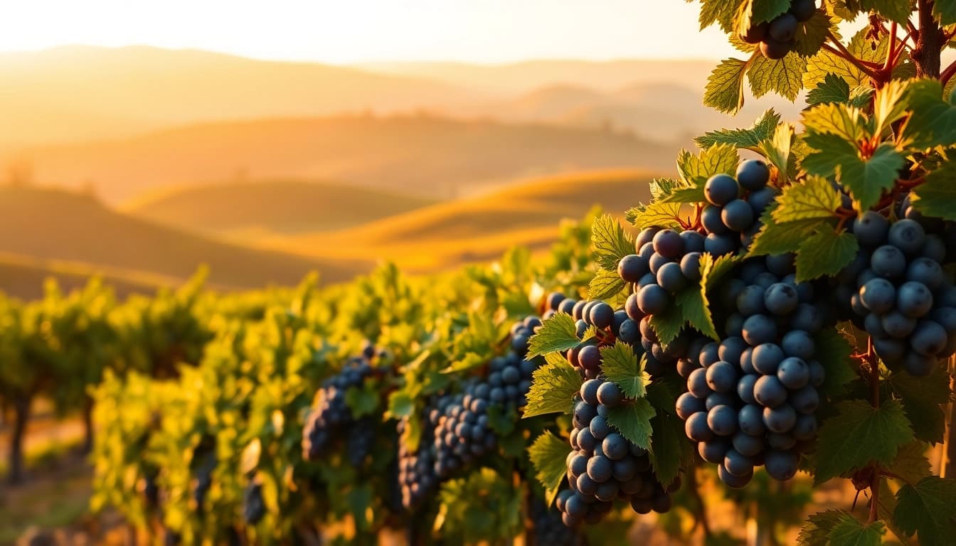 Sip and savor the best california wineries with picturesque vineyard scenes and ripe grapes.