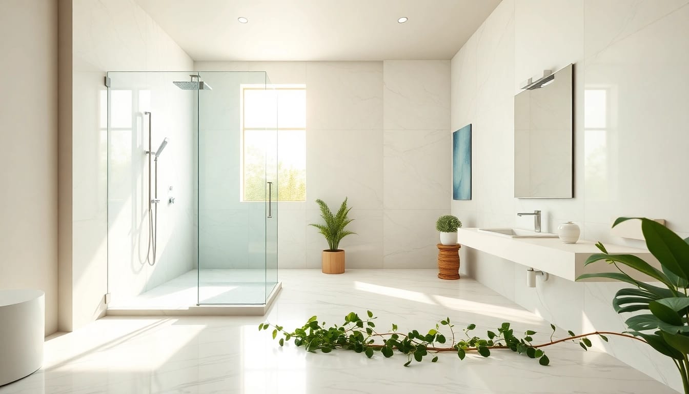 Experience luxurious designs with elegant showers Australia in a beautifully lit modern bathroom.