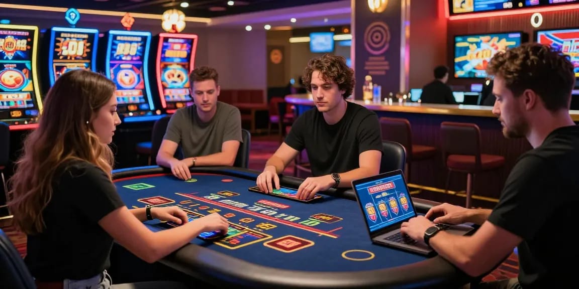 Players at https://thegbhouse.co.uk/ enjoying dynamic gaming experiences at a modern online casino.
