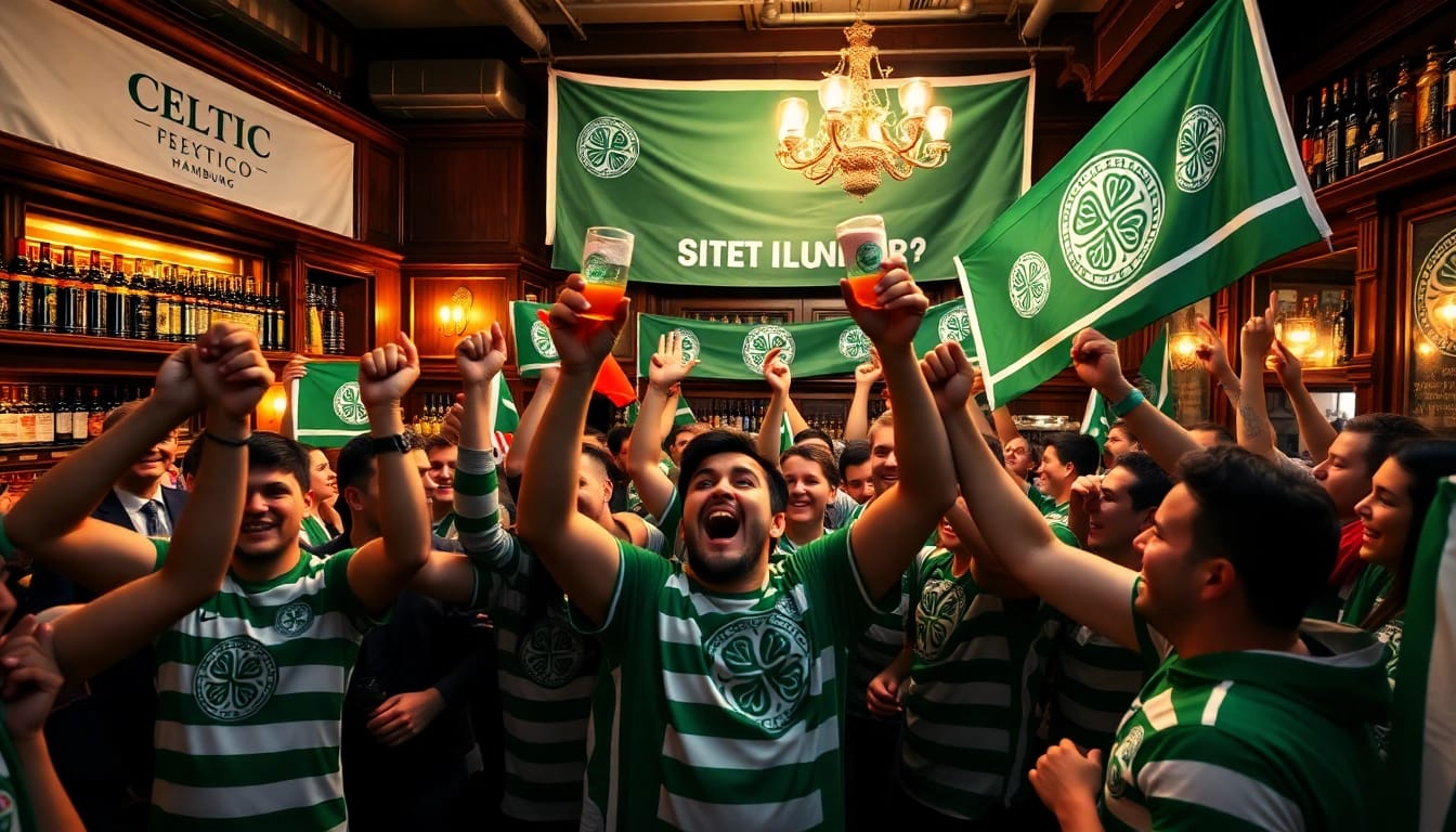 Feiernde Fans von csc hamburg in einem einladenden Pub mit fröhlicher Atmosphäre.