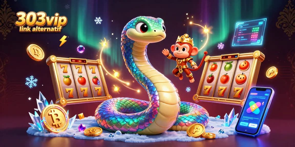 Engage with the vibrant 303vip link alternatif casino world featuring a playful monkey king and colorful elements.