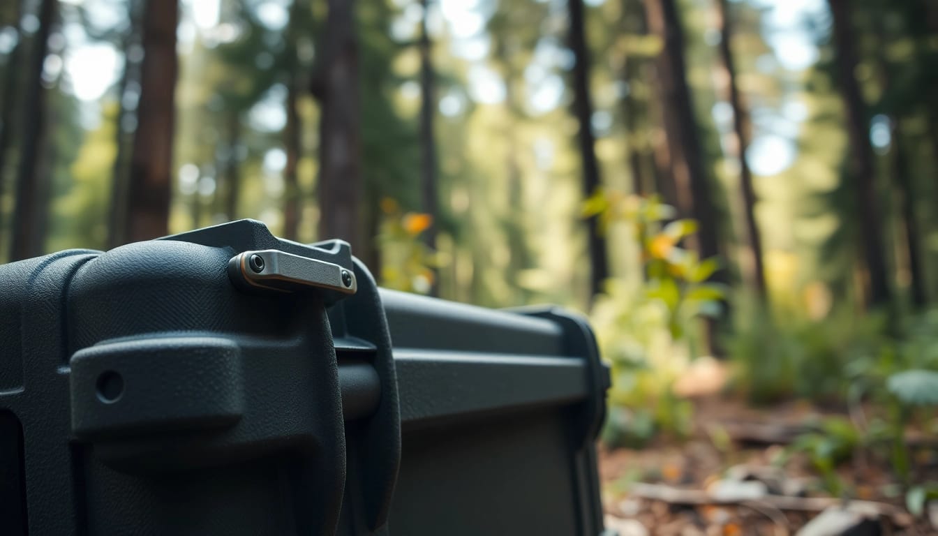 Secure your equipment with a durable pelican rifle case in a rugged outdoor setting.