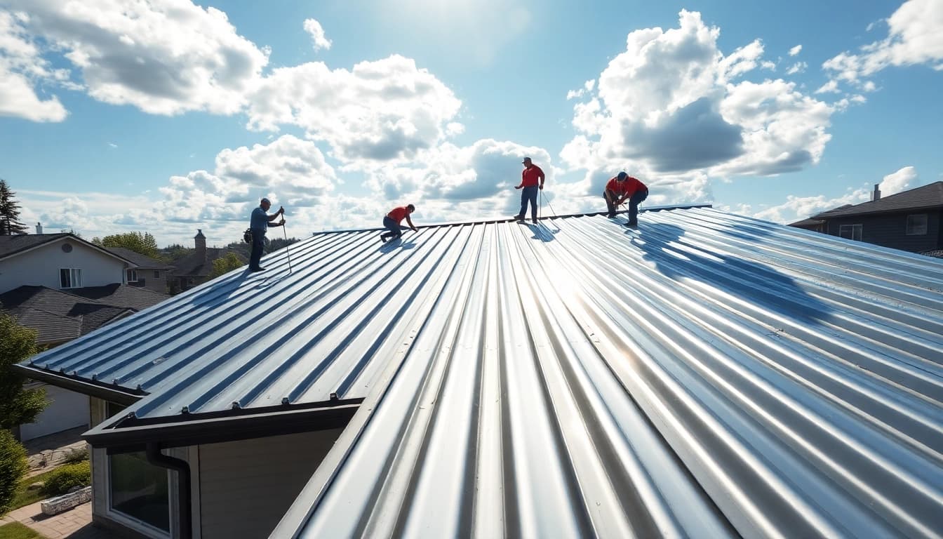 Install metal roofing calgary with a professional team enhancing building aesthetics.