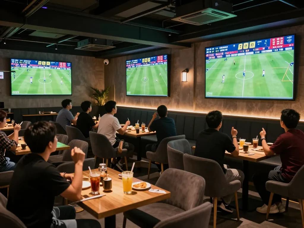 KQBD live sports betting scene showcasing energized bettors observing match odds and thrilling moments