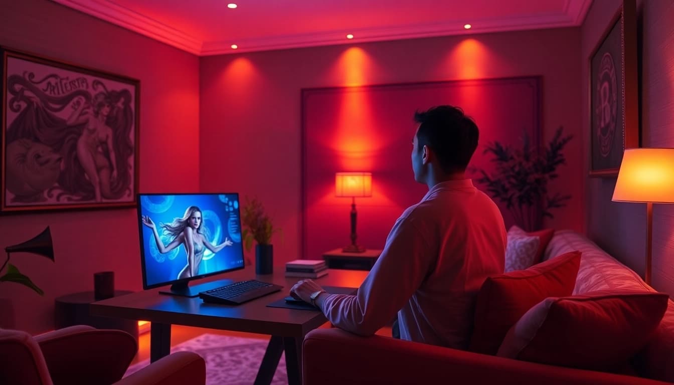 Experience interactive nsfw ai image generation in a cozy, modern setting.