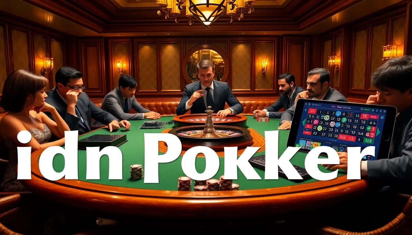 Experience the excitement of idn poker in a luxurious casino setting with professional players.