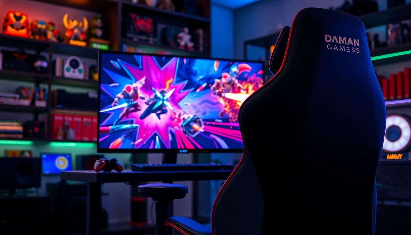 Play engaging daman games with a vibrant gaming setup featuring bright LED lights.