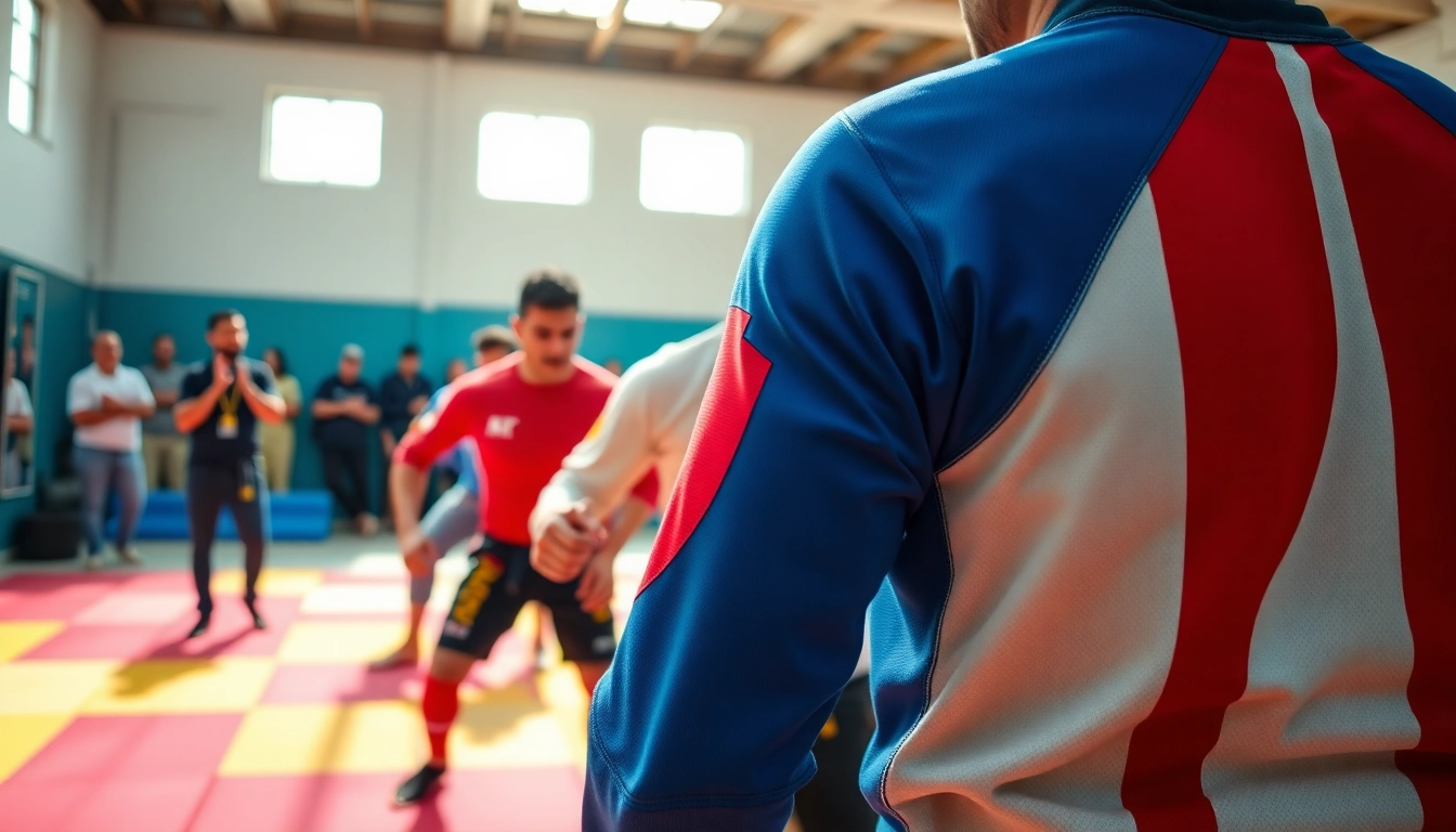 Experience BJJ Rash Guard Sets in action, featuring athletes on colorful mats showcasing unique designs and vibrant colors.