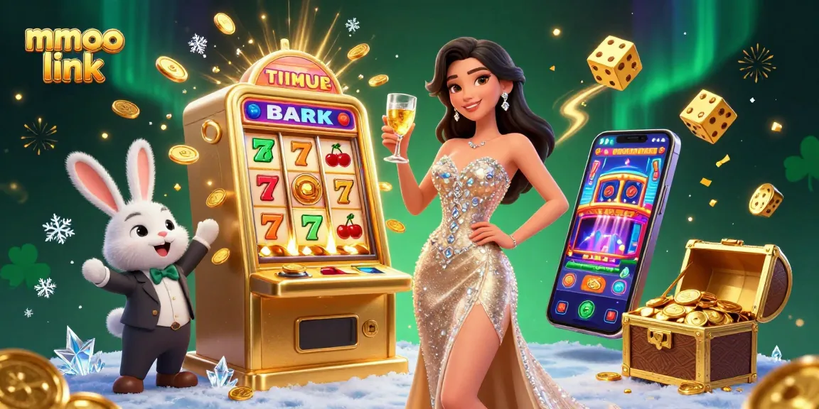Win big at mmoo link with an explosive jackpot scene featuring a glamorous woman and bunny croupier.