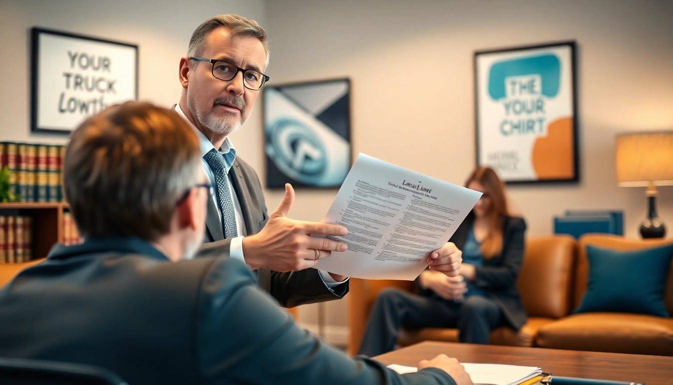 Clearwater truck accident attorney consulting clients in a modern office, showcasing professionalism and expertise.