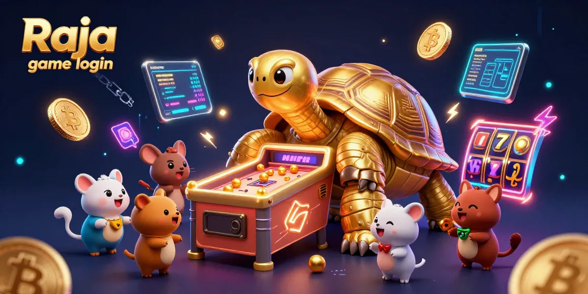 Play Raja game login with this vibrant scene showcasing animated characters and casino elements.