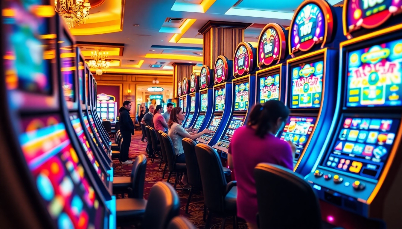 Menangkan permainan situs slot gacor dengan mesin slot yang berwarna-warni dan para pemain yang bersemangat.