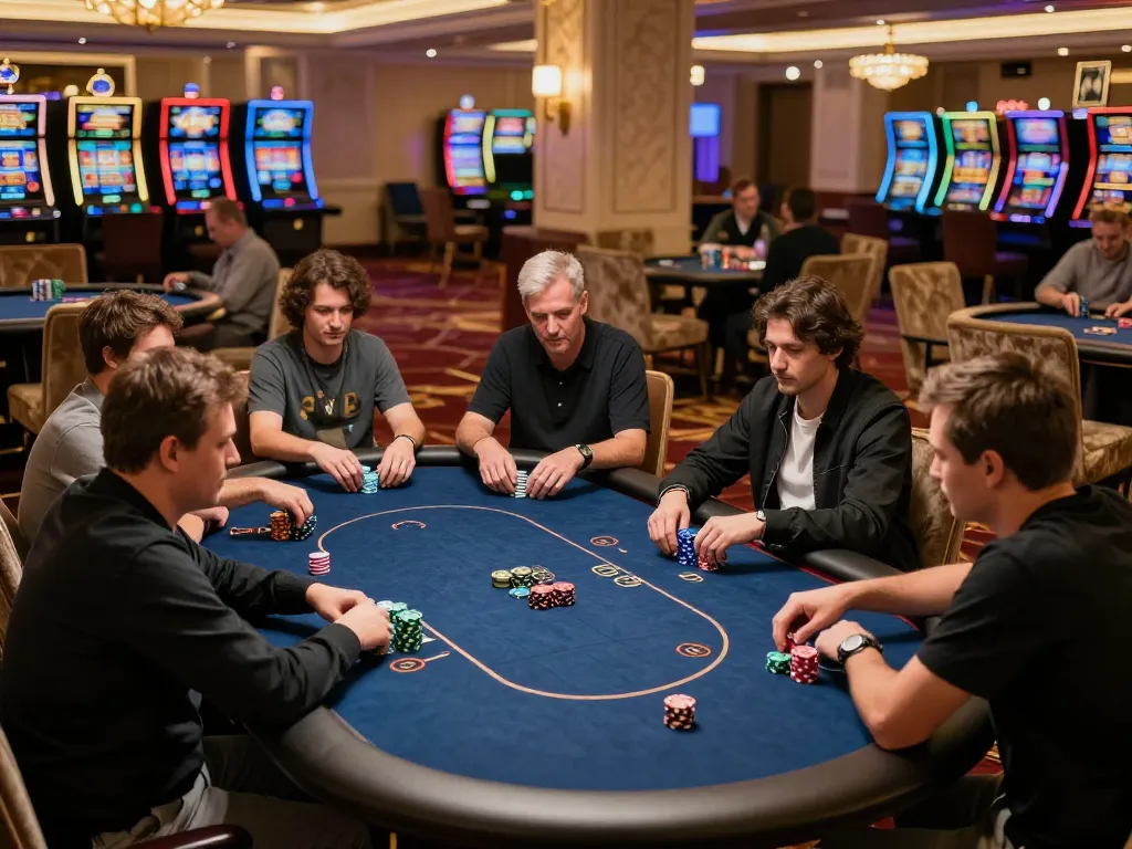Engaging players around a poker table in a casino showcasing strategic gameplay with giường bệnh nhân integrated into recovery support.
