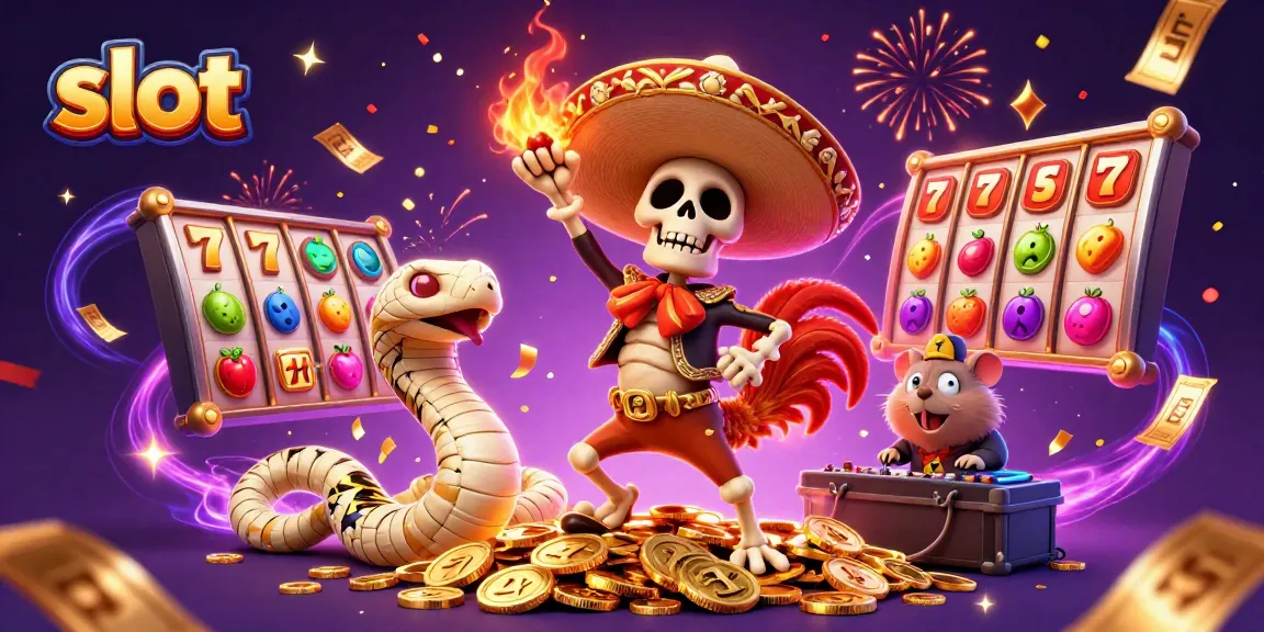 Engage with vibrant slot action featuring dynamic characters amidst spinning reels and golden rewards.