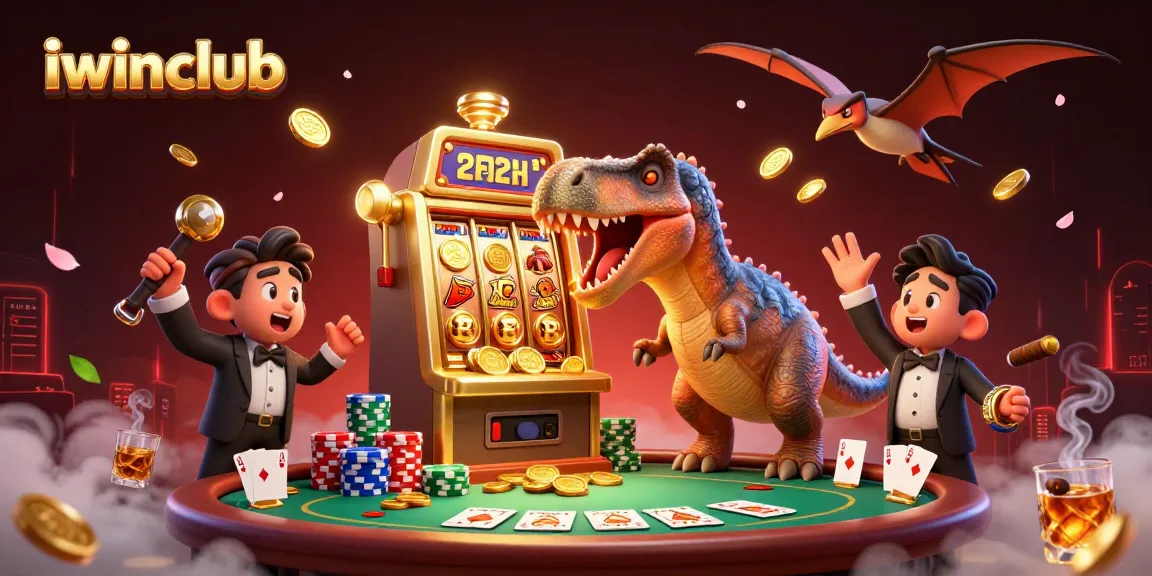 Win big at iwinclub with an epic scene of dynamic gambling adventures featuring dinosaurs.