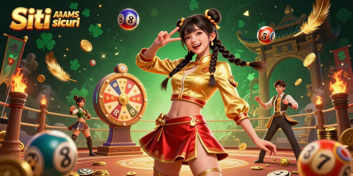 Siti non AAMS sicuri celebra il gioco vibrante con una vivace donna asiatica e elementi colorati in una scena dinamica di casinò.