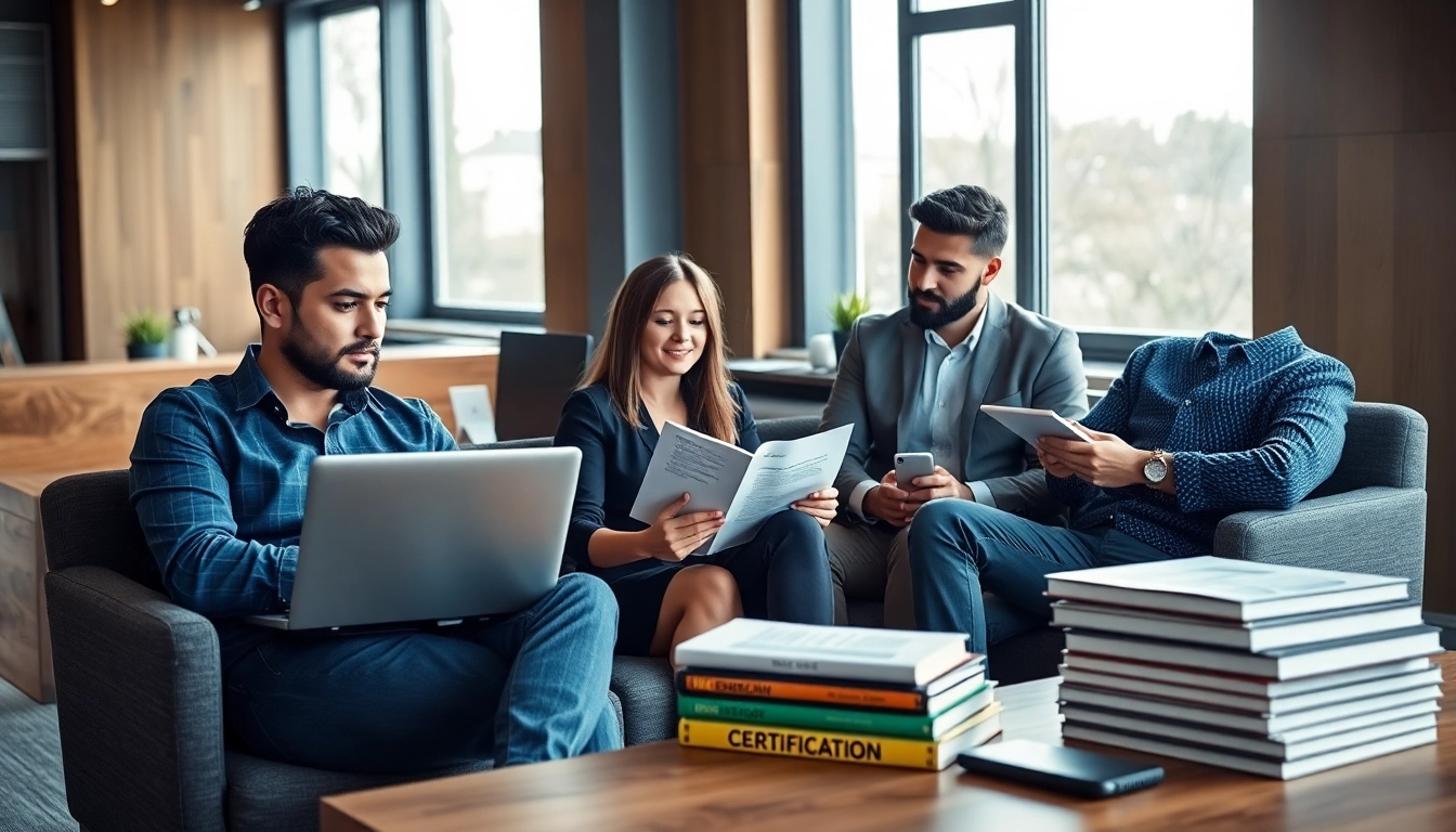 Unlock IT certifications without studying through collaborative discussions in a modern office setting.