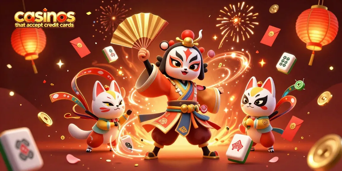 Experience the excitement of casinos that accept credit cards with vibrant characters and festive elements.