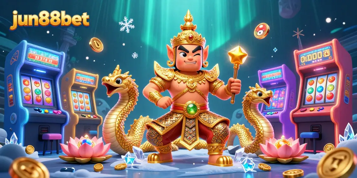 Win big at jun88bet with vibrant 3D casino illustration featuring unique characters.