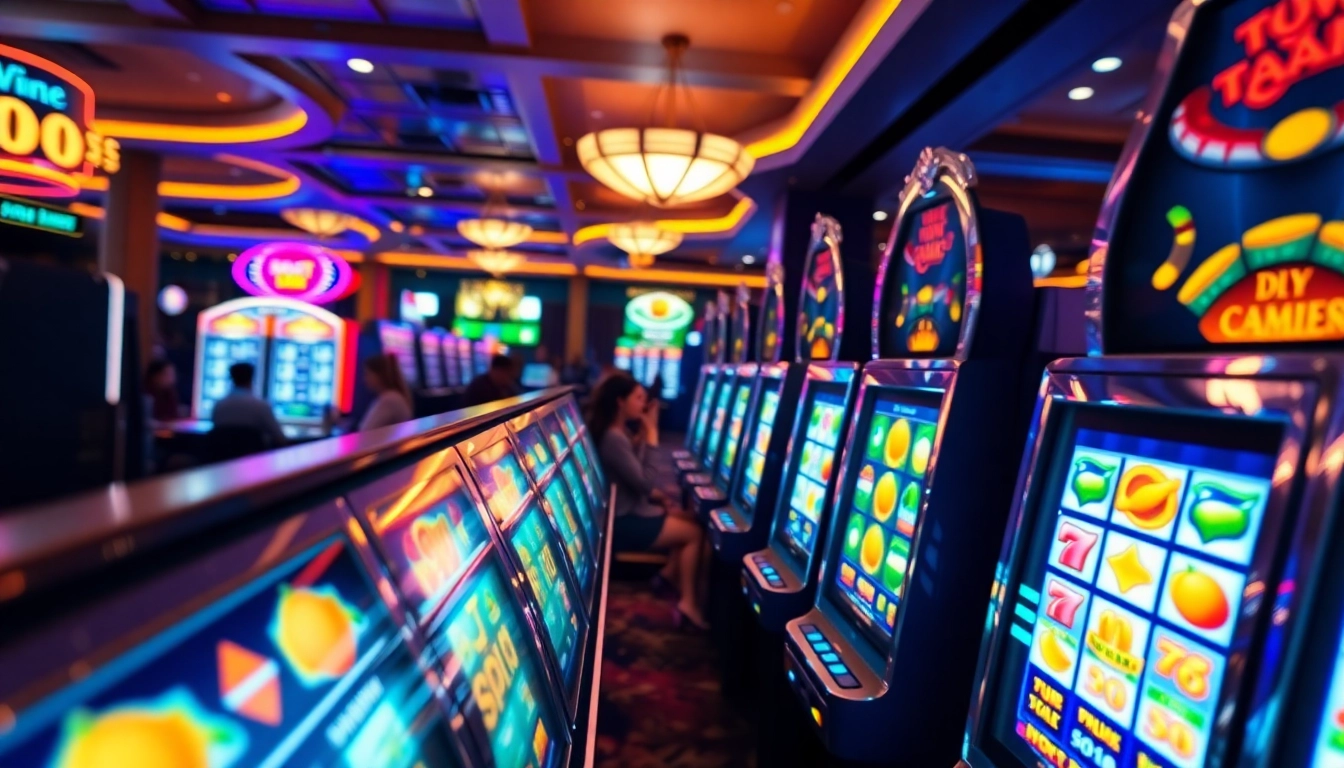 Manusia menikmati permainan bandar slot gacor dengan mesin slot yang menarik di kasino.
