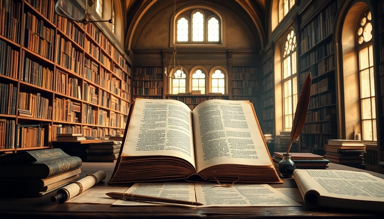 An illustrated representation of the algorithm etymology, featuring an ancient book on computation.
