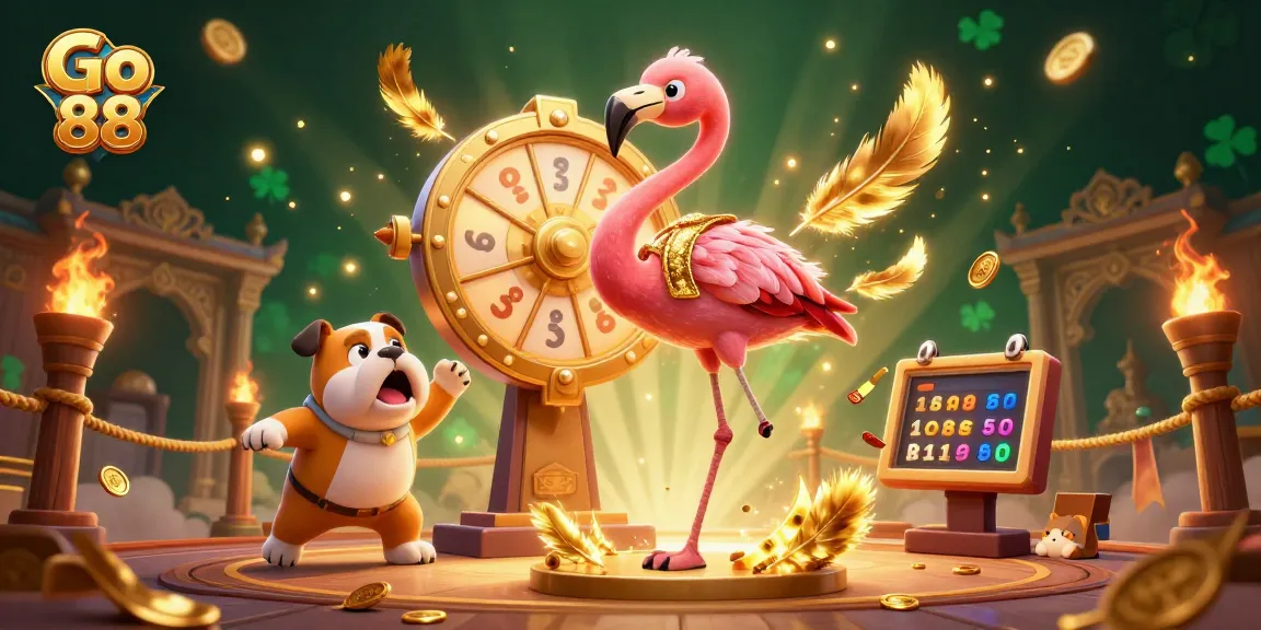 Experience the excitement of Go 88 with a vibrant 3D casino game scene featuring thrilling character interactions and dynamic game elements.