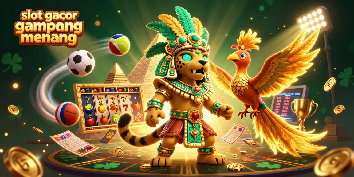 Permainan slot gacor gampang menang dalam ilustrasi 3D yang penuh warna dan menarik secara interaktif.